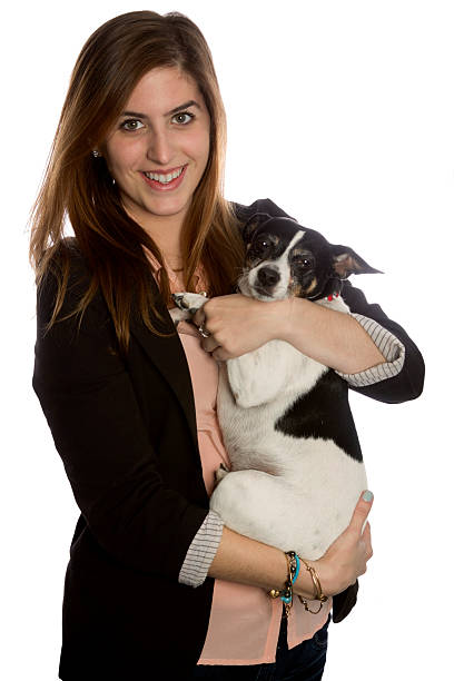 istock woman with dog smiling 175269013