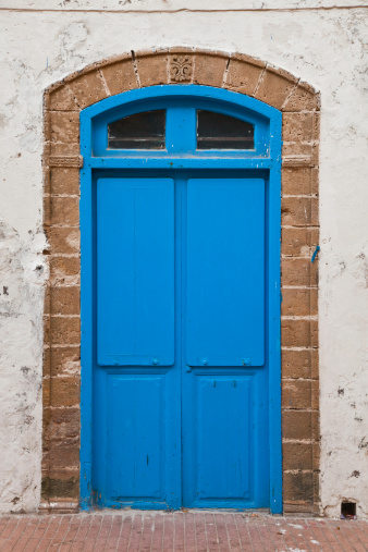 Door with traditional arch in Morocco.