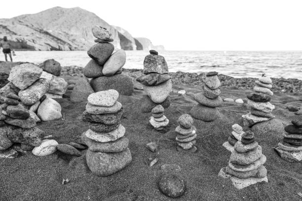 istock Round stacked stones on the shore 1752702666