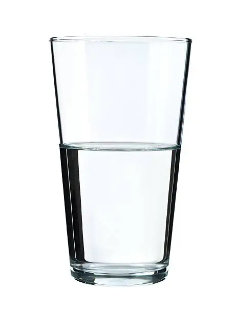 Tall drinking glass on white