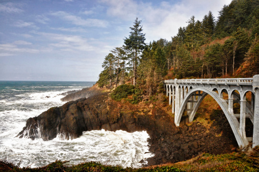 Bridge on highway 101 at the Oregon coast