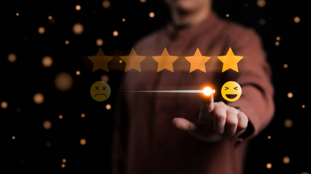 istock Customer review satisfaction feedback survey concept. Women users give rate to service experience on online application. Client positive evaluation the quality, service, or use of product. 5 star, 1752754872