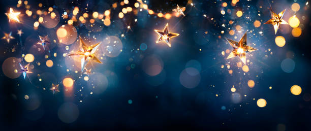 istock Christmas Lights In Eve Night With Abstract Defocused Bokeh 1752763639