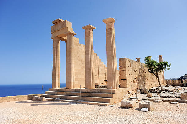 유적 앤시언트 관자놀이 - acropolis 뉴스 사진 이미지