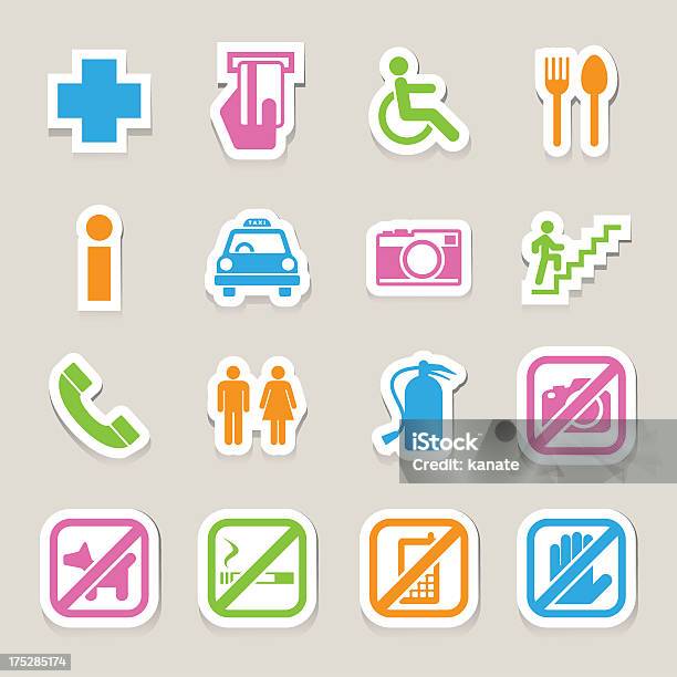 Public Icons Set Stock Illustration - Download Image Now - Adult, Anti Smoking, Bank - Financial Building