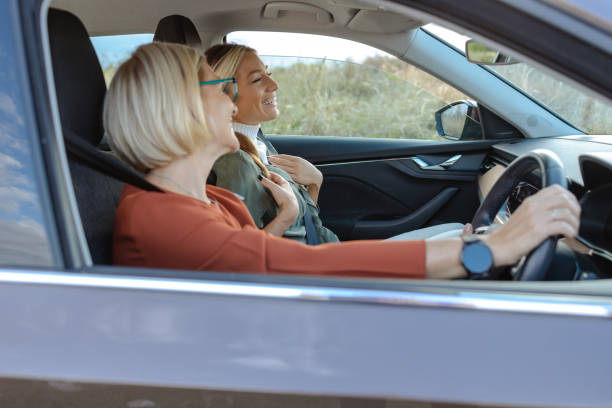istock Mother and daughter in the car 1752858126