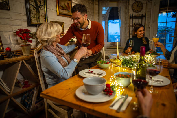 istock Mother and son toasting during the Christmas Eve 1752860557