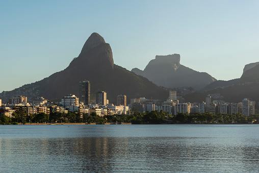 Landscape photo of Lagoa Rodrigo de Freitas on a summer sunny day