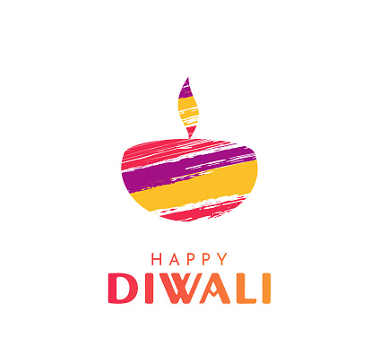 Happy Diwali poster with diya. Vector illustration. EPS10