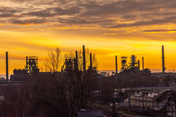 Ostrava cityscape at sunrise