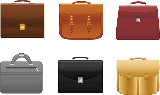 Briefcase icon set vector art illustration