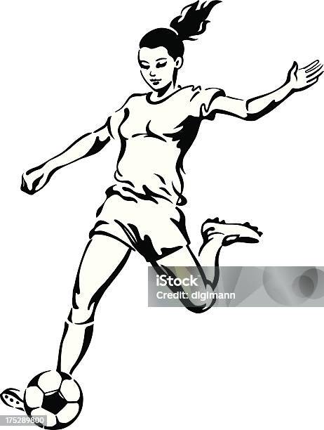 女性サッカーサッカープレーヤー - 女性のベクターアート素材や画像を多数ご用意 - 女性, サッカー, サッカーボール