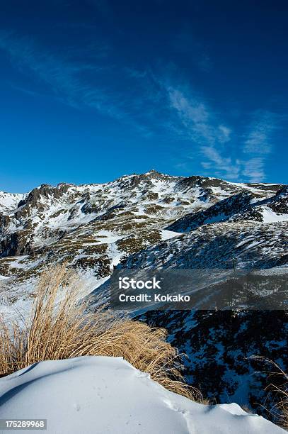 Cubierto De Nieve La Cima De La Montaña Foto de stock y más banco de imágenes de Aire libre - Aire libre, Azul, Cielo