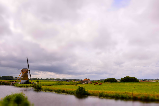 Photograph of a Classic Vintage Windmill in Holland