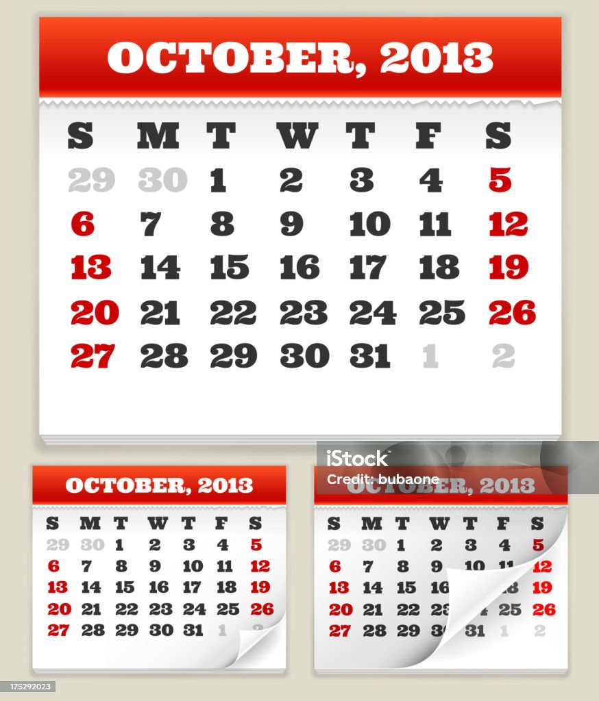 October 2013 Calendar Set Stock Illustration Download Image Now October 2013 Calendar Set Stock Illustration Download Image Now