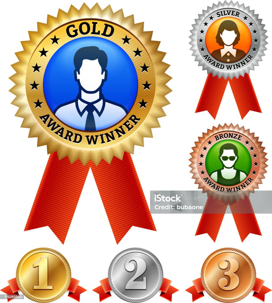 Золотые, серебряные и бронзовые награды баннеры & MedalsSet - Векторная графика Баннер - знак роялти-фри