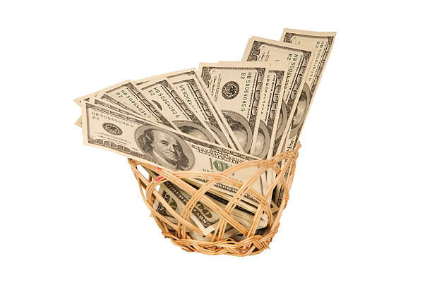 istock Hundred dollar bills money in the basket 175292866