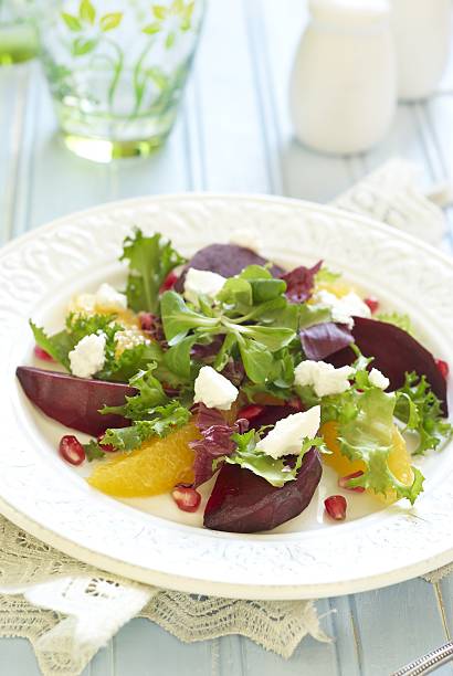 istock Beetroot salad with orange, goat cheese and pomegranate 175293054