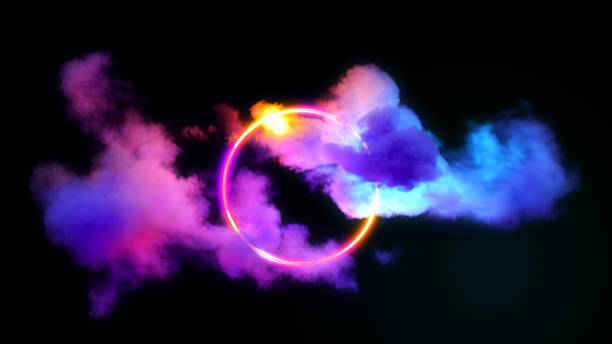 istock Cloud and glow ring with colorful color. 1752933310