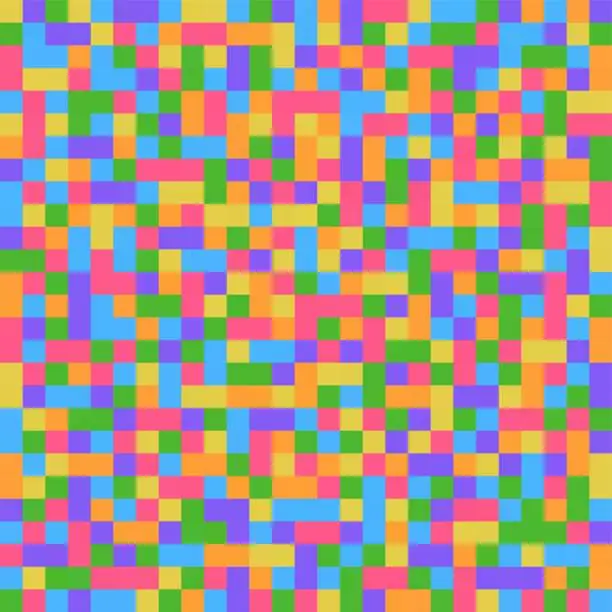 Vector illustration of Colorful Pixel Pattern or Background in Pixel Art