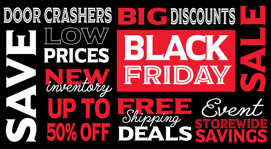 Vector illustration of a Black Friday Sale web banner background design with typography design. Easy to edit and customize. Includes high resolution jpg and vector eps.