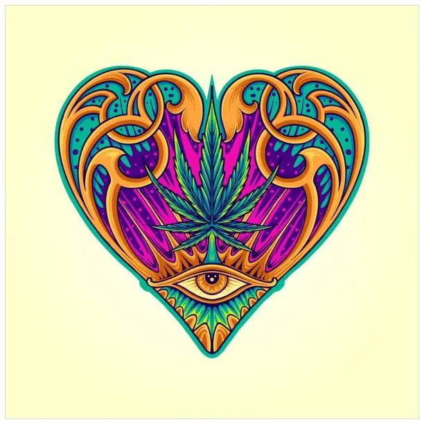 Vector illustration of Natural elegant ornamental heart weed