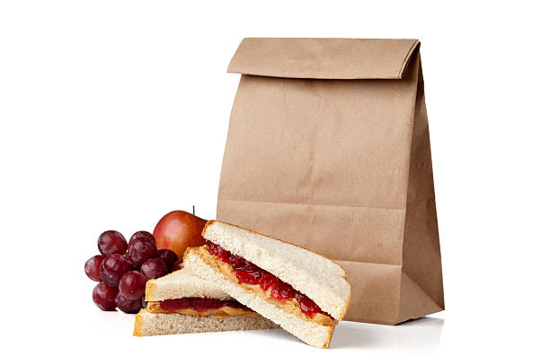 땅콩 버터와 잼 샌드위치 - lunch box lunch packed lunch school lunch 뉴스 사진 이미지