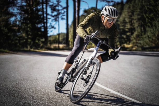 istock Cyclist riding on a mountain roadway. 1753101735
