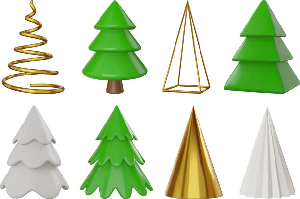istock set of christmas trees. collection of 3d christmas trees 1753150186