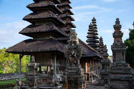 The backyard of Pura Taman Ayun temple,  which is a water temple built in 1634 in Bali’s western village of Mengwi. This temple is UNESCO recognized for its culture and history.