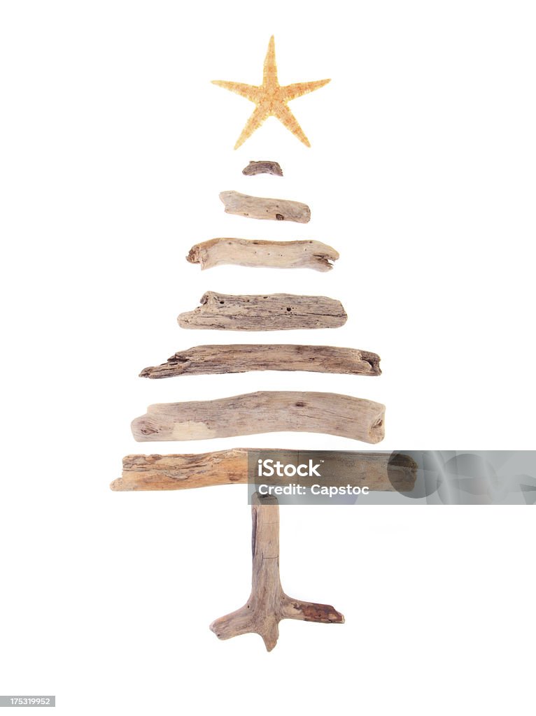 Driftwood árbol de navidad - Foto de stock de Blanco - Color libre de derechos