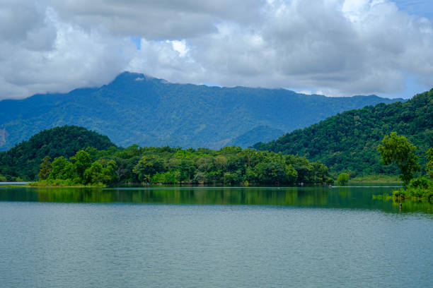 istock a reservoir in a small town with a view and green trees 1753206302