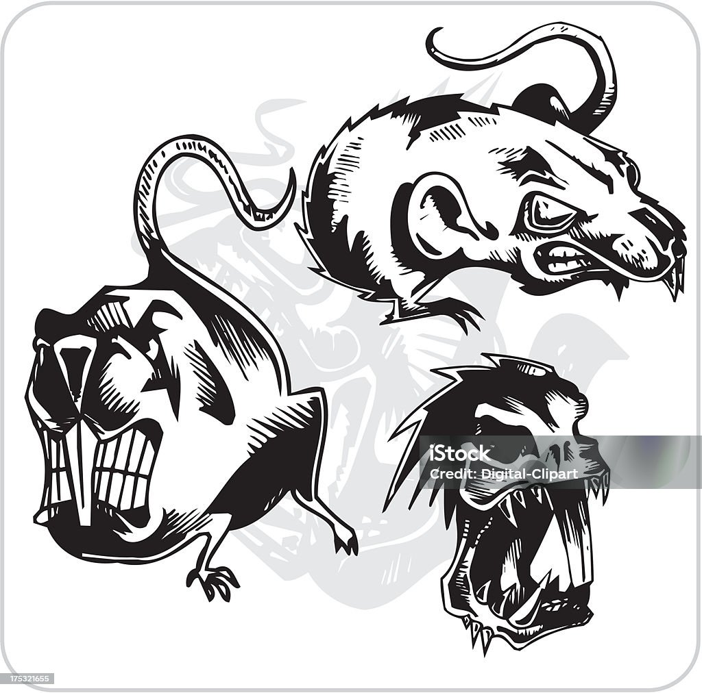 Rat Intimidation Vector Set Aggressive Rat Stock Illustration - Download Image Now - Rat ...