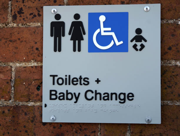 toilets and baby change sign