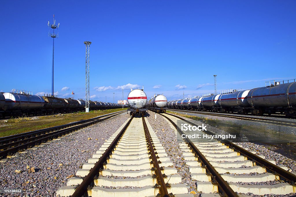 Train wagons Train wagons for liquid transport Cargo Container Stock Photo