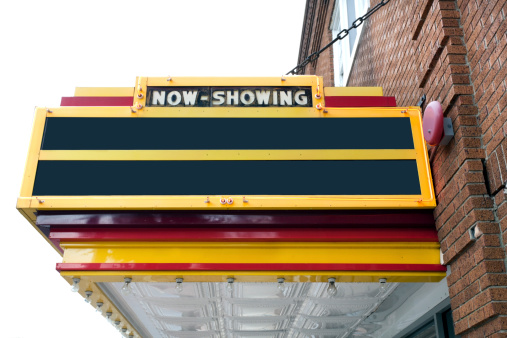 Vintage theater marquee. Blank. Copy Space. Horizontal.