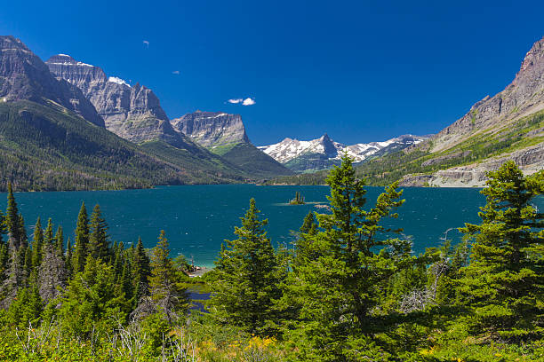 istock Alpine Lake with Small Island 175339256