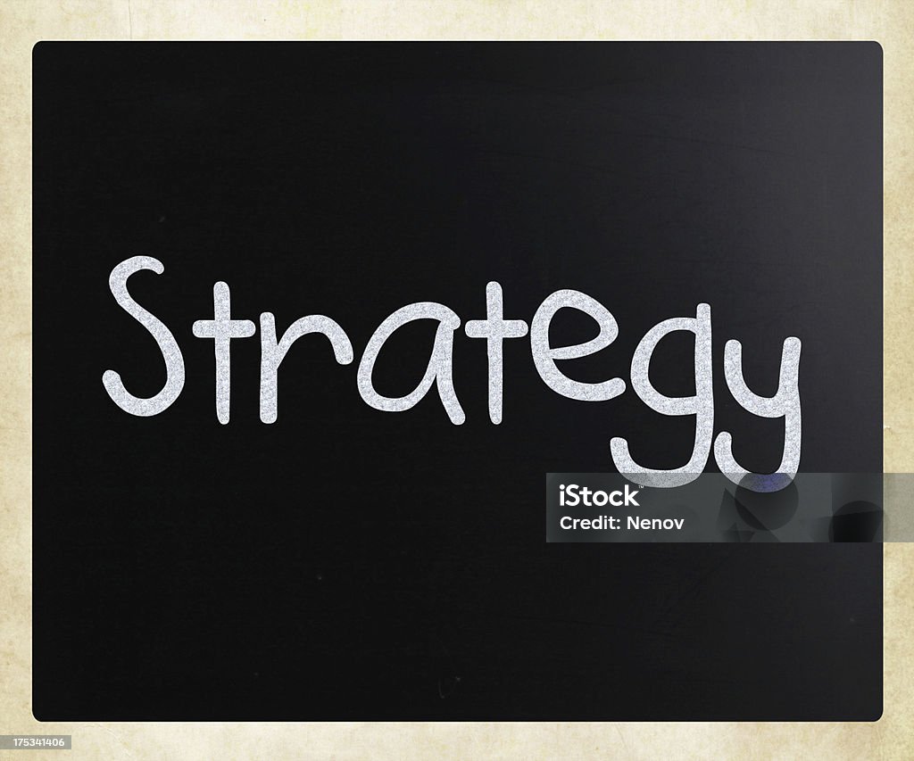 "Strategy" handschriftliche mit weißer Kreide auf einer Tafel - Lizenzfrei Diagramm Stock-Foto