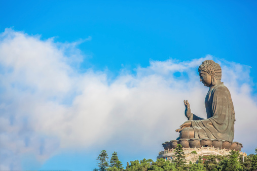 Buddha with the blue sky, Po Lin Monastery, Lantau Island, Hong Kong