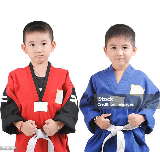 Foto de Retrato De Jovem Rapaz Fazer Karate Movimentos e mais fotos de stock de Adulto - Adulto, Agressão, Aiquidô
