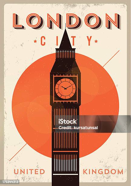 Vintage Big Ben London City Poster Stock Illustration - Download Image Now - London - England, Poster, Retro Style