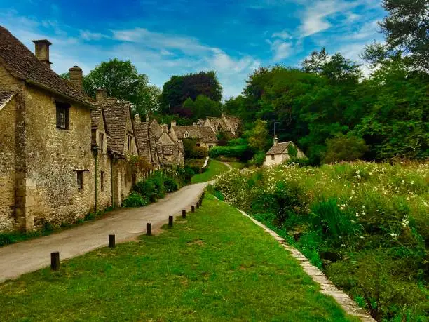 The stunning village of Bibury, Gloucestershire, on the river coln.
