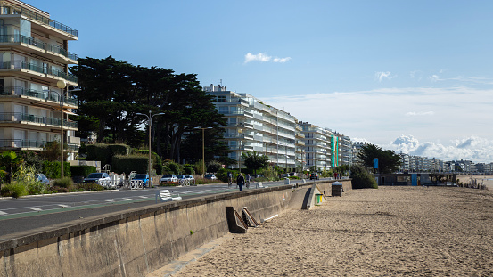 La Baule-Escoublac, France. View of the buildings overlooking the ocean. Main avenue of the famous French seaside resort