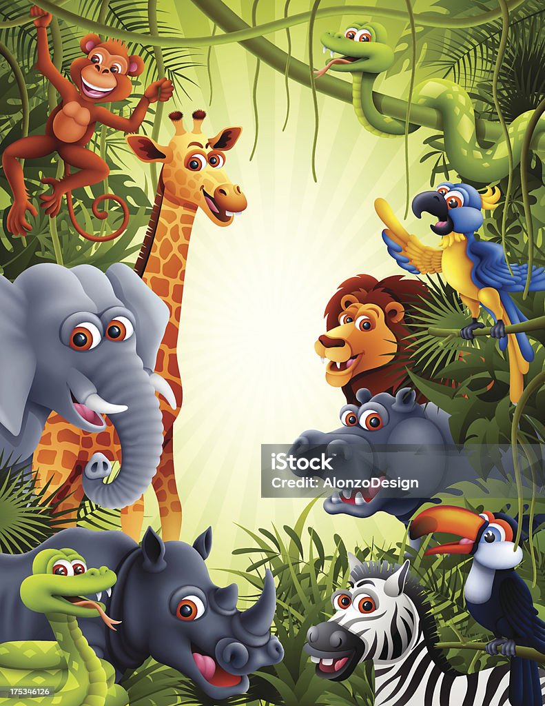 Jungle Animals Jungle Animals. High Resolution JPG,CS5 AI and Illustrator EPS 8 included. Each element is named,grouped and layered separately. Animal stock vector