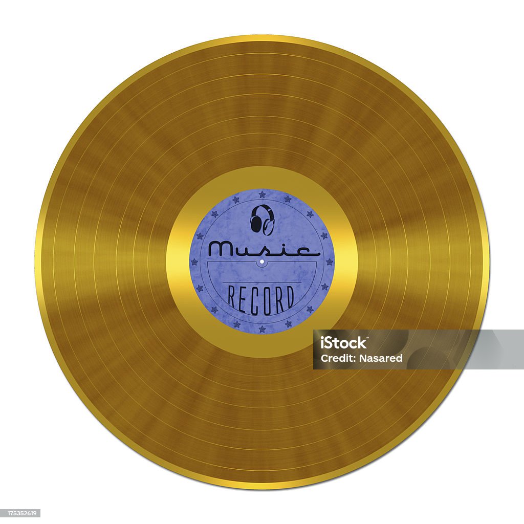 Golden Vinyl Record Gold - Metal Stock Photo