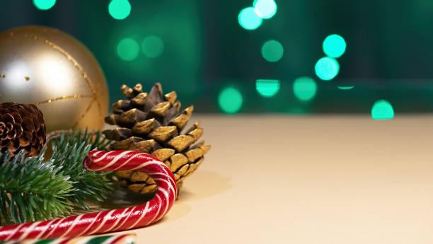 istock Christmas background with Christmas decorations and New Year lights. Copy space. 1753558001