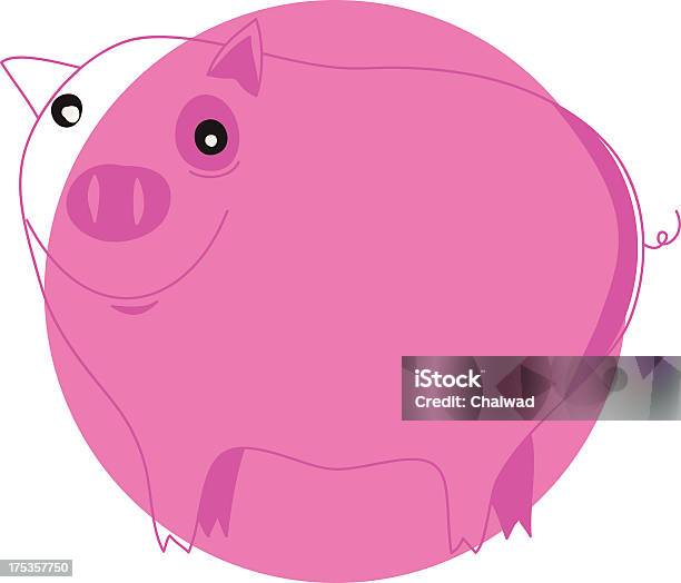 Свинья В Розовый — стоковая векторная графика и другие изображения на тему Без людей - Без людей, В профиль, Векторная графика