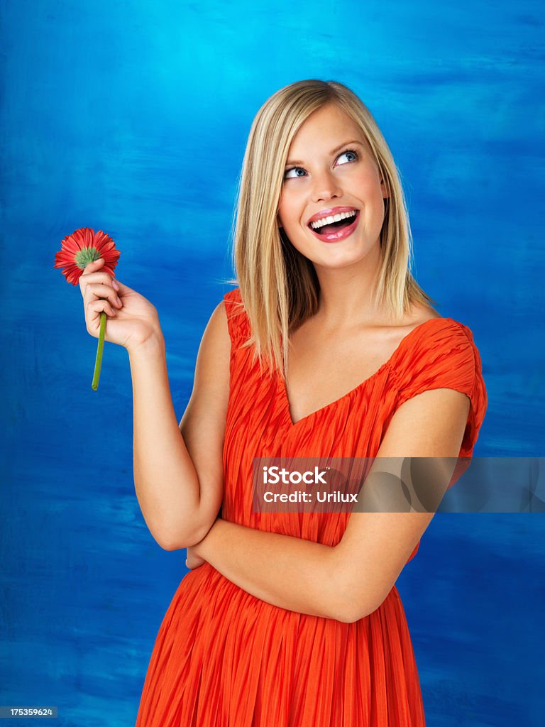 Spring has sprung! Happiness at a bright idea!  Adult Stock Photo