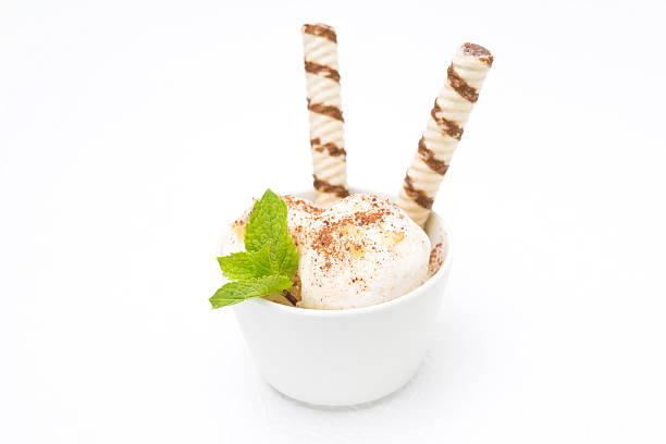 istock ice cream with ginger and chocolate, decorated waffles 175359806