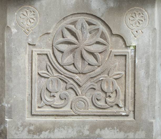 istock Bas-relief on a stone decoration of an ancient building. 1753635036